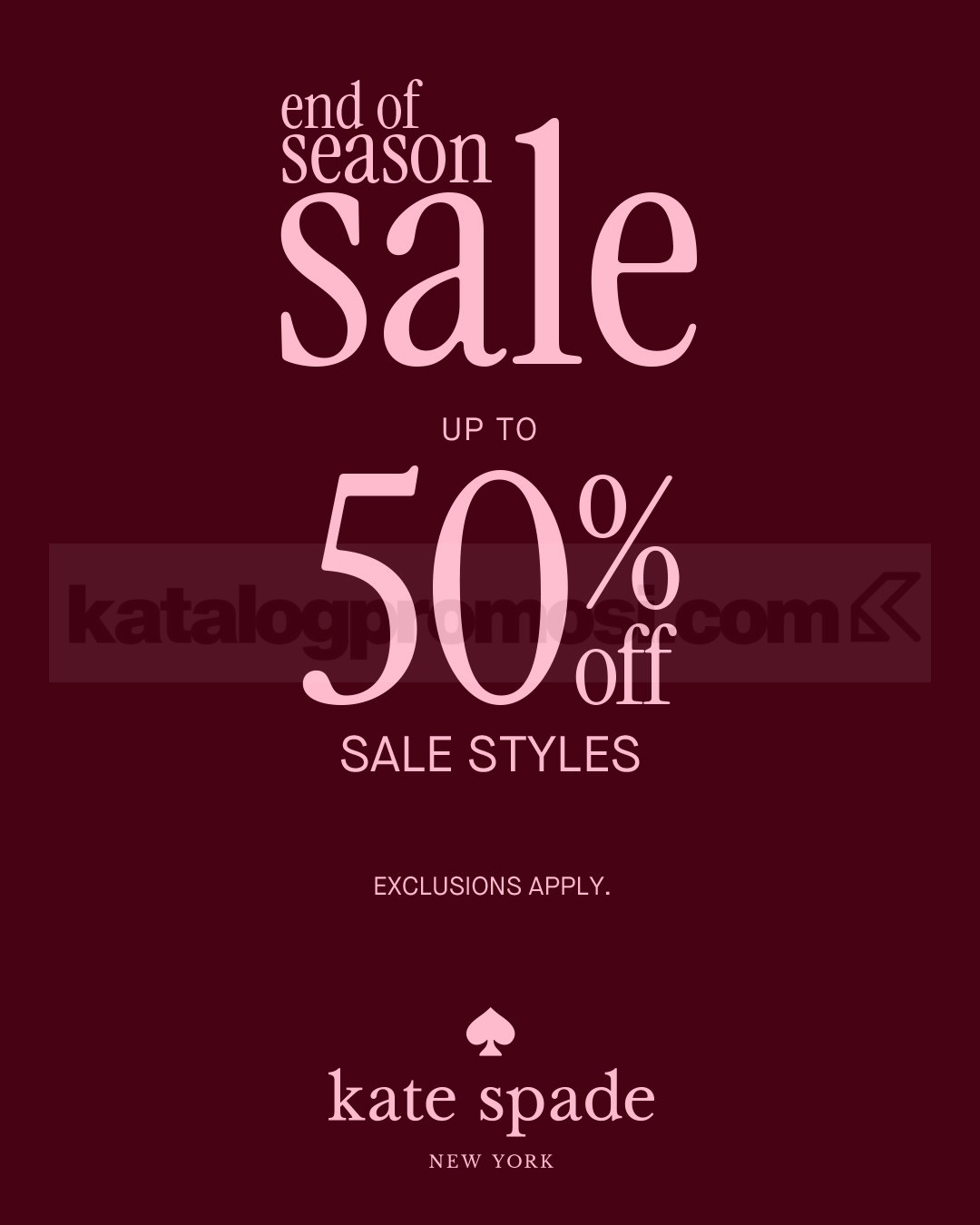 Promo Kate Spade End of Season Sale Diskon 50%