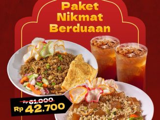 Promo Nasi Goreng Rempah Mafia Paket Nikmat Berduaan Rp. 42.700 untuk 2 porsi makanan dan 2 minuman