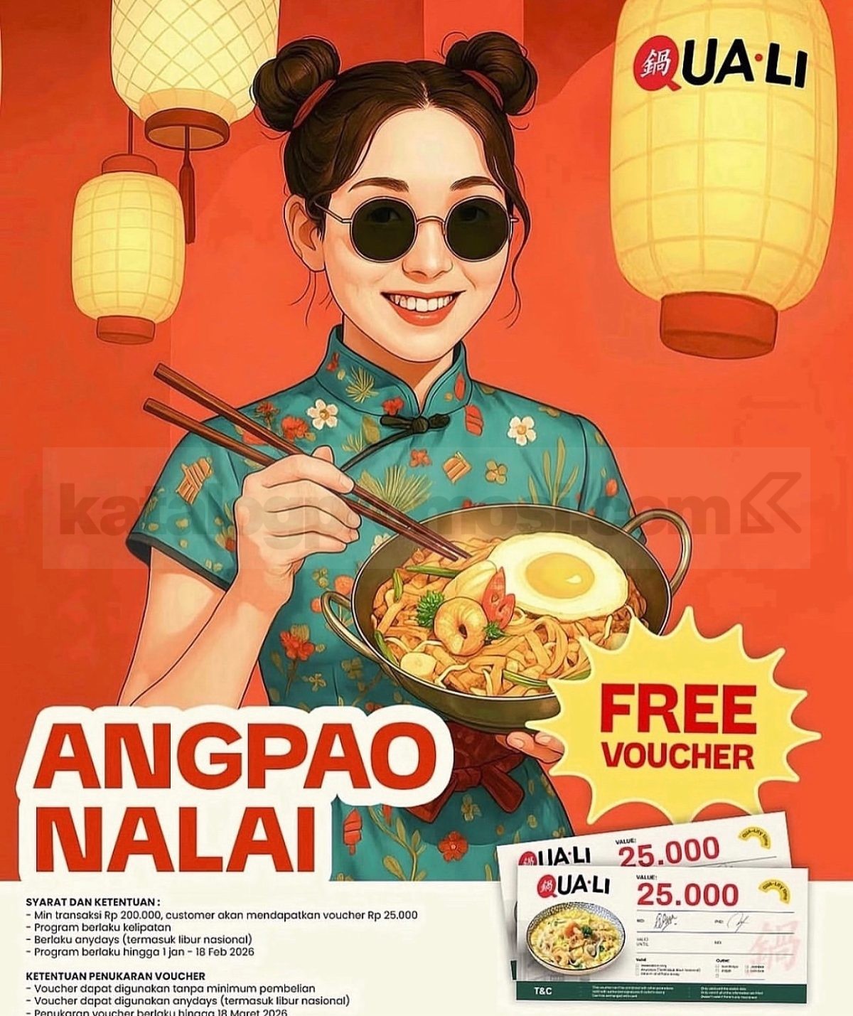 Promo Quali Angpao Free Voucher Rp. 25.000* Promo Quali Angpao Free Voucher Rp. 25.000 min transaksi Rp. 200.000