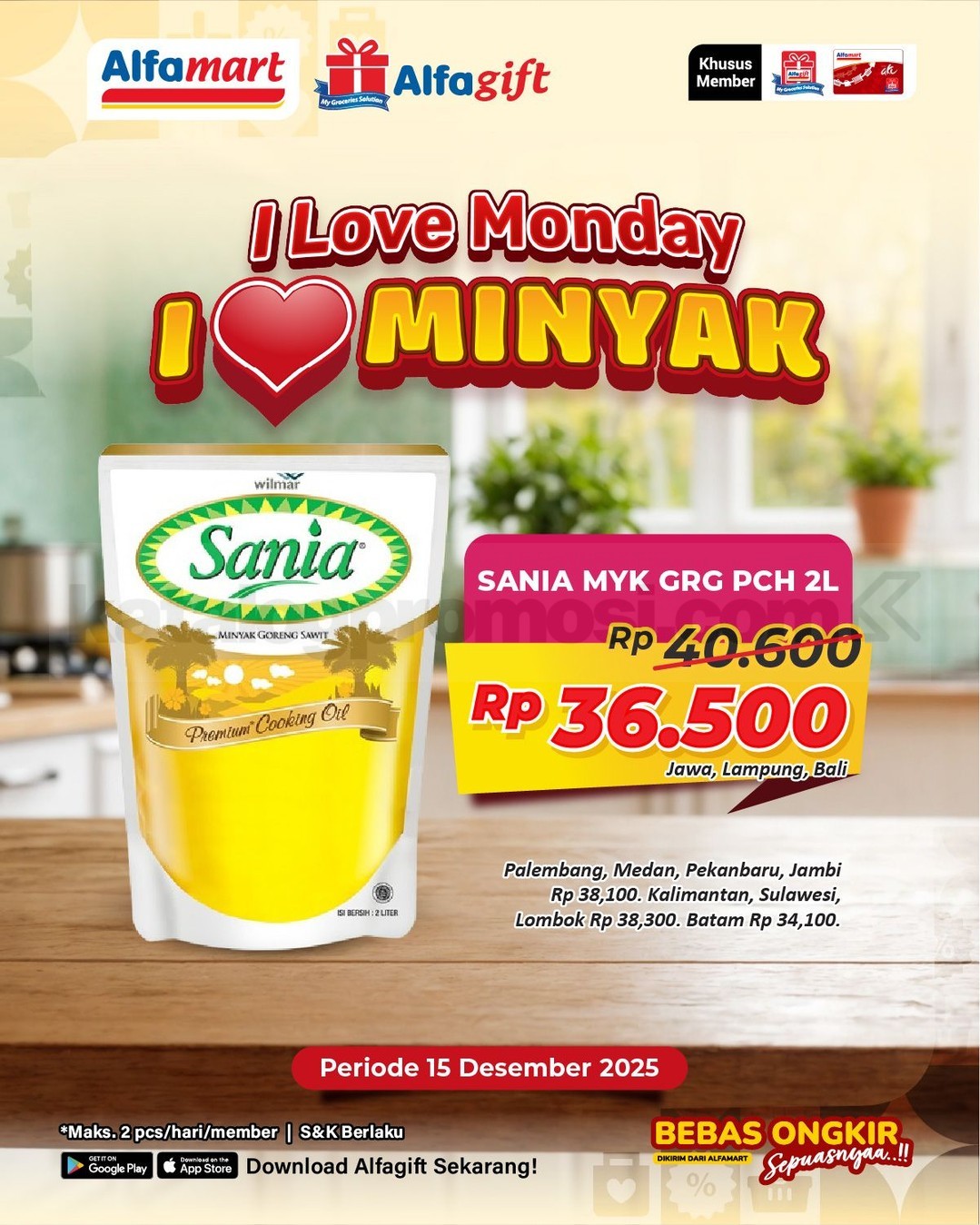 Promo Alfamart I Love Monday Minyak Goreng 2L Rp. 36.500 Promo Alfamart I Love Monday Minyak Goreng 2L Rp. 36.500
