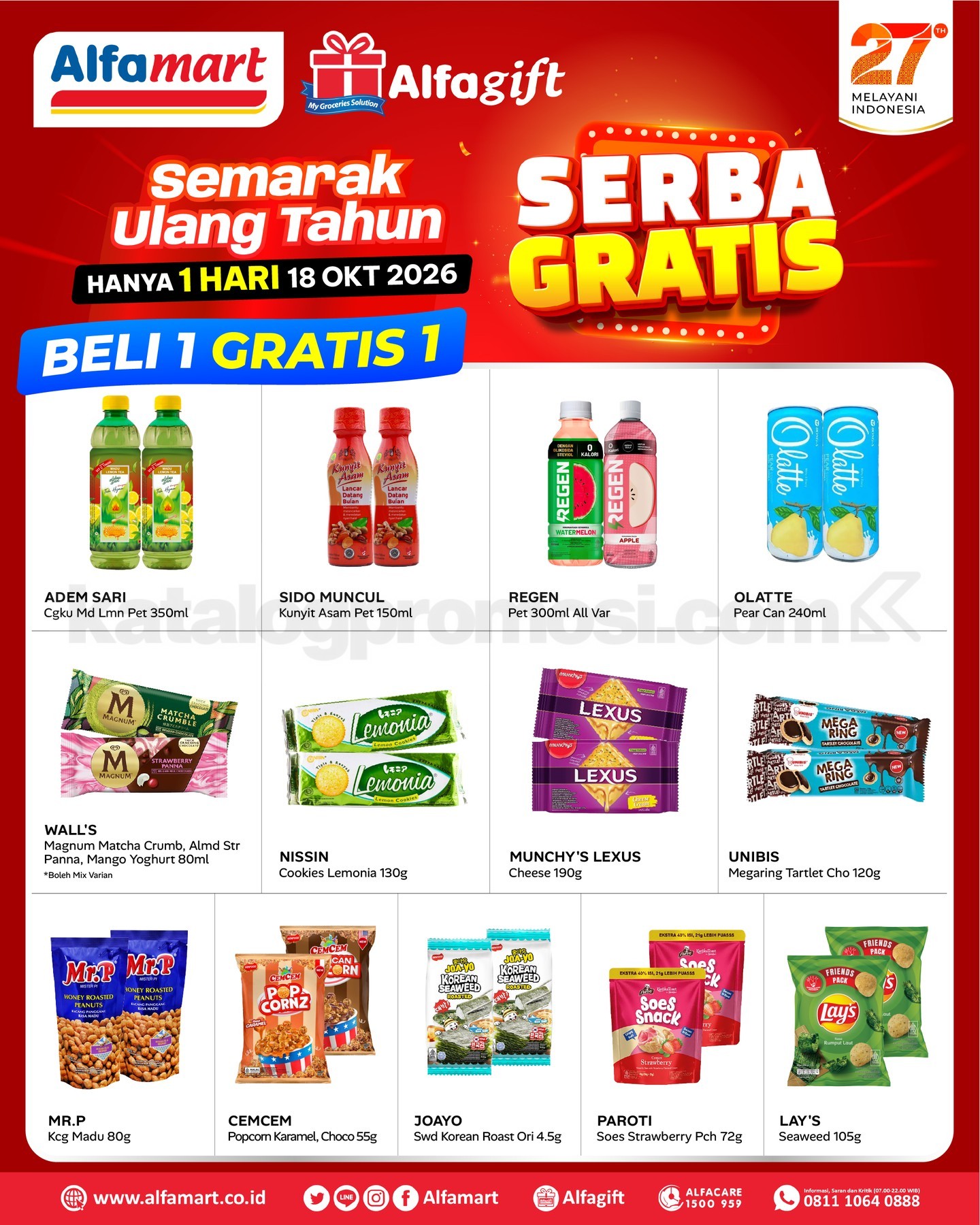 Promo Alfamart Ulang Tahun 27 Serba Gratis Beli 1 Gratis 1 Promo Alfamart Ulang Tahun 27 Serba Gratis Beli 1 Gratis 1 1