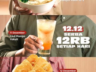 Promo Bakmi GM 12.12 Menu Spesial Serba Rp. 12.000 tebus Pangsit & Iced Mango Yakult, berlaku 10–12 Desember 2025.