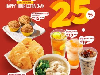 Promo Bakmi GM Happy Hour Extra Enak Diskon 25% menu camilan dan minuman sore
