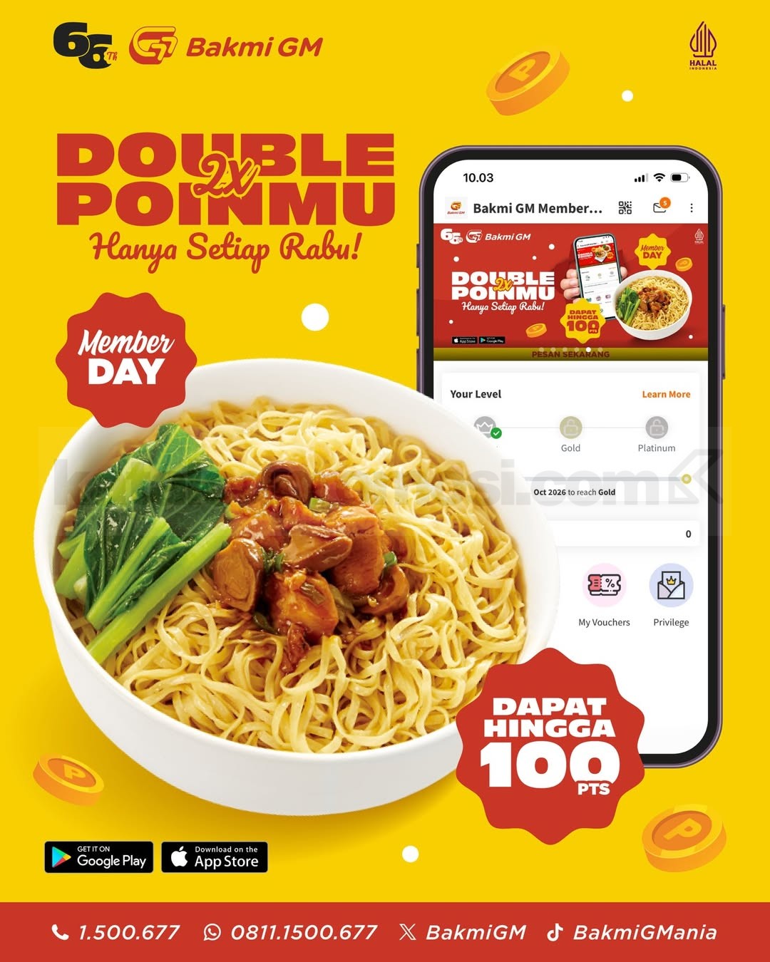 Promo Bakmi GM Member Day Double Poin Hingga 100 Poin Promo Bakmi GM Member Day Double Poin Hingga 100 Poin, kumpulkan poin ekstra setiap Rabu
