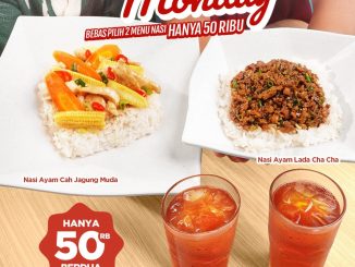 Promo Bakmi GM Save Monday paket berdua Rp.25.000 dengan dua menu nasi dan dua Es Teh Tawar.