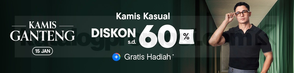 Promo Blibli Kamis Ganteng Fashion Pria Diskon 60% Promo Blibli Kamis Ganteng diskon hingga 60% fashion pria