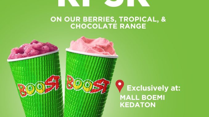 Promo Boost Mall Boemi Kedaton Grand Opening Buy 1 Get 1 Free dengan tambahan Rp. 5.000