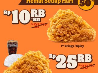 Promo Burger King Ayam Crispy Hemat Setiap Hari mulai Rp. 10.000 dengan pilihan ayam renyah