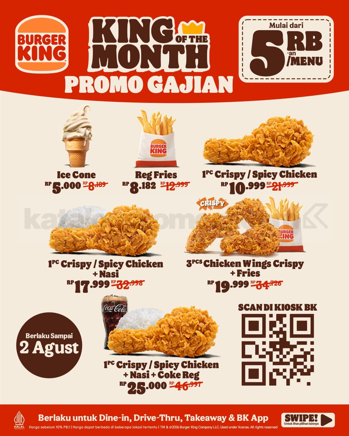 Promo Burger King Payday King of the Month Mulai 5 Ribuan Promo Burger King Payday King of the Month Mulai 5 Ribuan 2