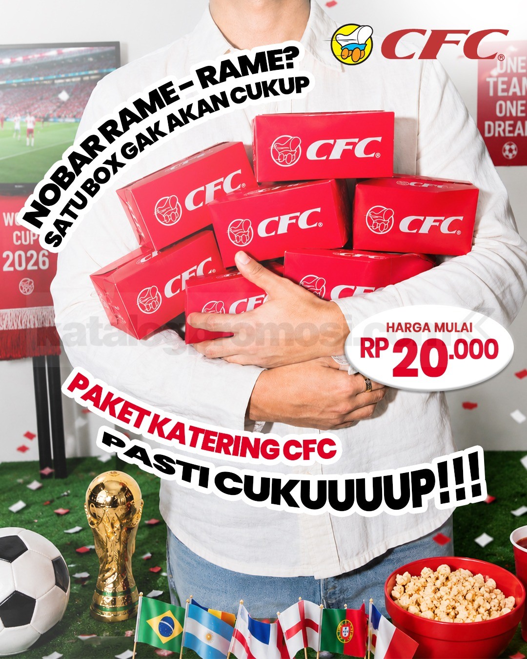 Promo CFC Paket Katering Mulai Rp. 20.000 Promo CFC Paket Katering Mulai Rp. 20.000 dengan pilihan ayam dan nasi untuk minimum pemesanan 30 paket