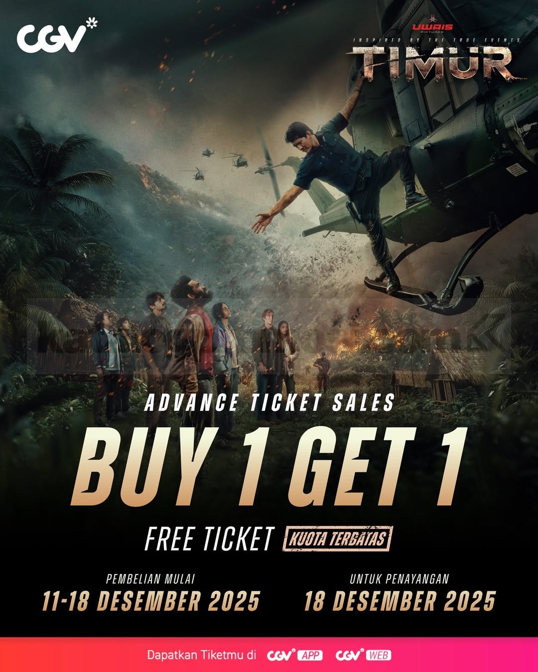 Promo CGV Advance Ticket Sales Beli 1 Gratis 1 Tiket Timur Promo CGV Advance Ticket Sales Beli 1 Gratis 1 Tiket Timur via aplikasi CGV