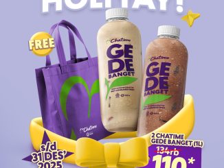Promo Chatime Joyful Holiyay 2 Gede Banget 1L Rp. 110.000 dengan bonus spunbond GRATIS