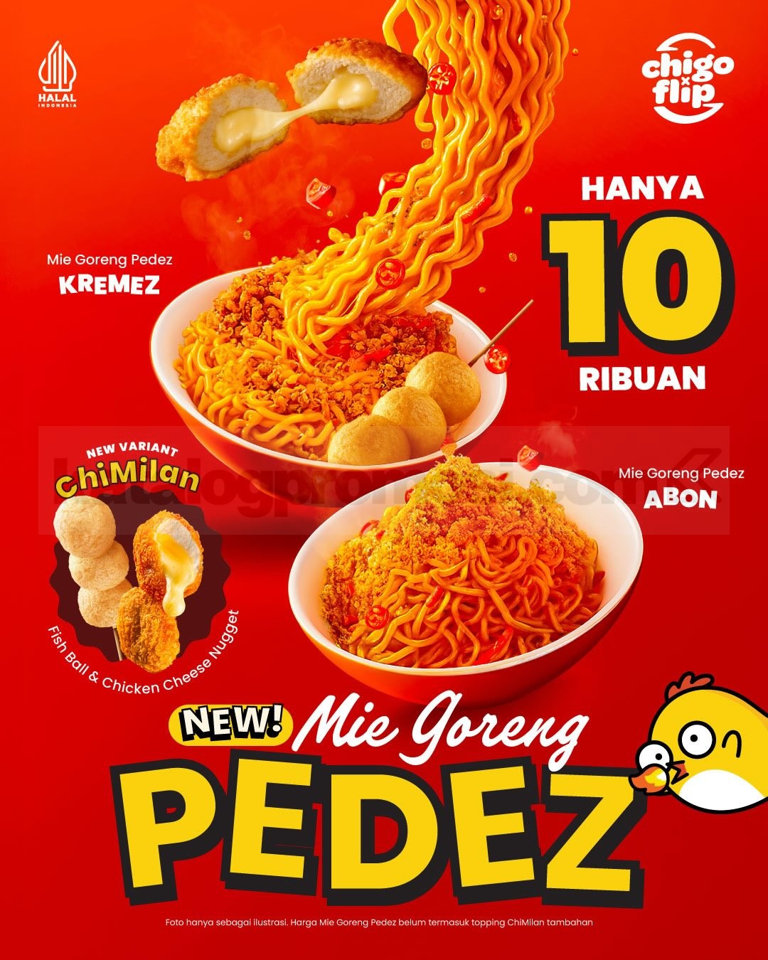 Promo Chigo x Flip NEW! Mie Goreng Pedez cuma Rp. 10.000 Promo Chigo x Flip NEW! Mie Goreng Pedez Rp. 10.000 dengan varian Kremez dan Abon
