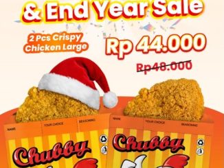 Promo Chubby Christmas & End Year Sale 2 Pcs Crispy Chicken Rp 44.000 periode 30 – 31 Desember 2025