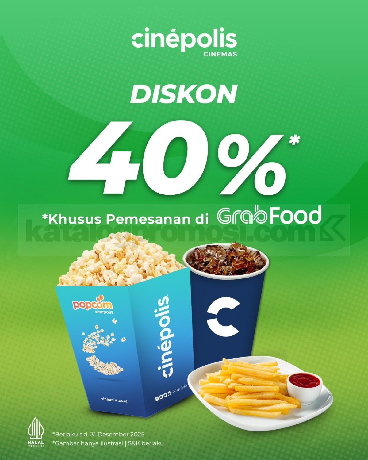 Promo Cinépolis F&B Diskon 40% via GrabFood Promo Cinépolis F&B Diskon 40% via GrabFood hingga 31 Desember 2025