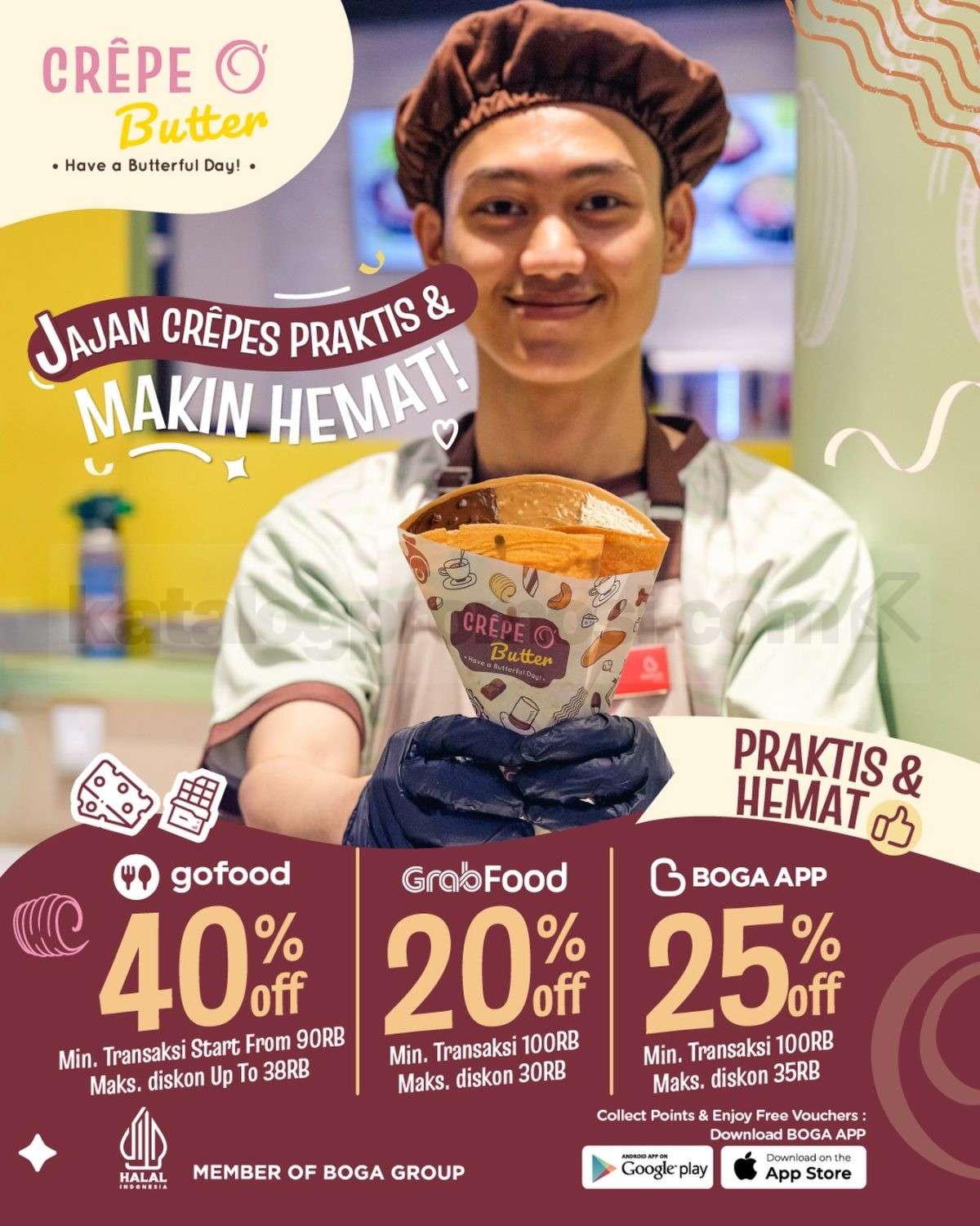 Promo CREPE O’ BUTTER Delivery Hemat Diskon hingga 40% Promo CREPE O’ BUTTER delivery hemat diskon hingga 40%