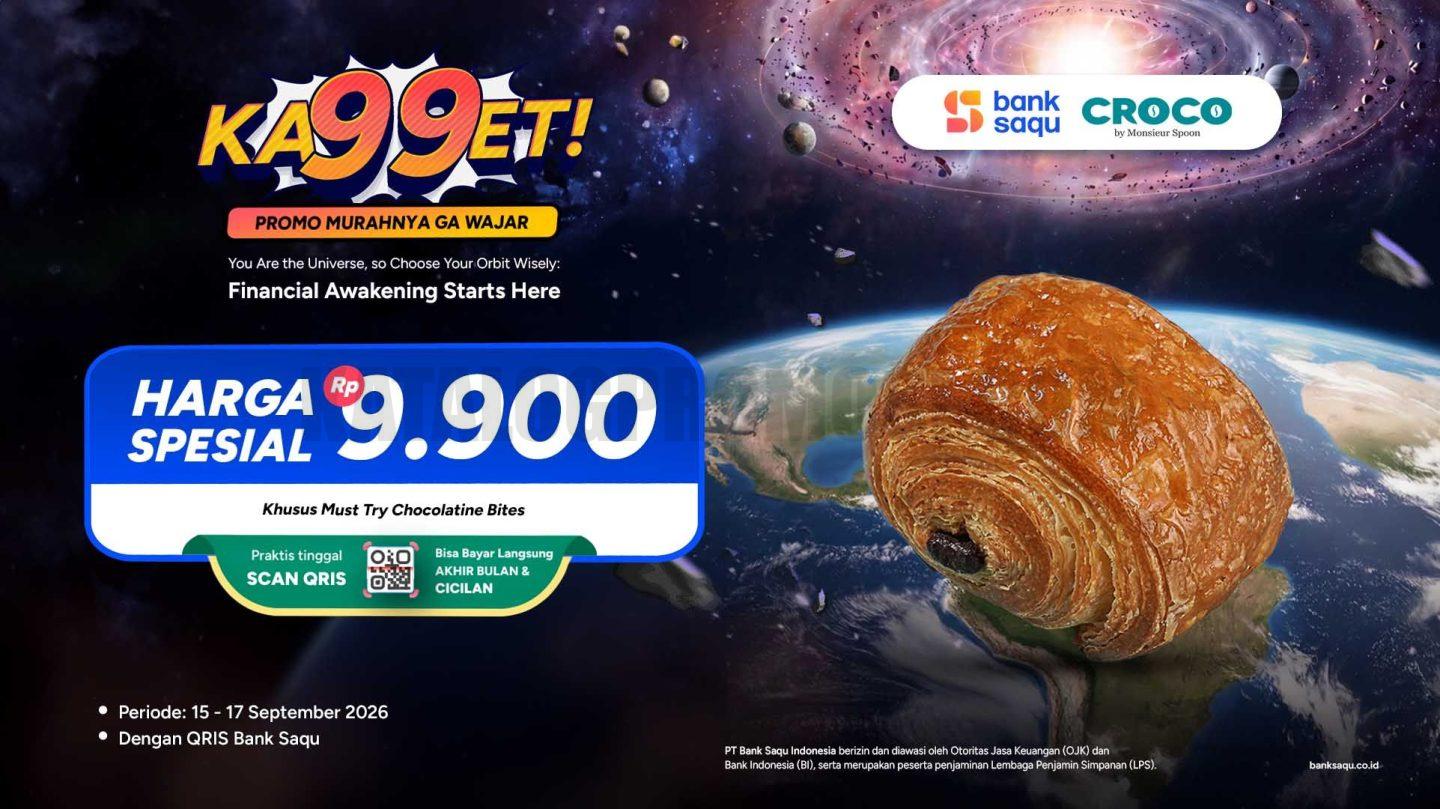 Promo Croco KA99ET Must Try Chocolatine Bites Rp9.900 Promo Croco KA99ET Must Try Chocolatine Bites Rp9.900 dengan QRIS Bank Saqu