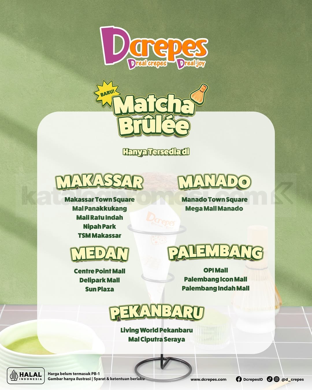 Promo D’CREPES NEW Matcha Brûlée Rp. 27.272 Promo D’CREPES NEW Matcha Brûlée Rp. 27.272 5