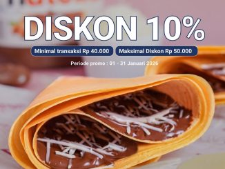 Promo DCrepes ShopeePayLater Diskon 10% dengan minimum transaksi Rp. 40.000 selama Januari 2026