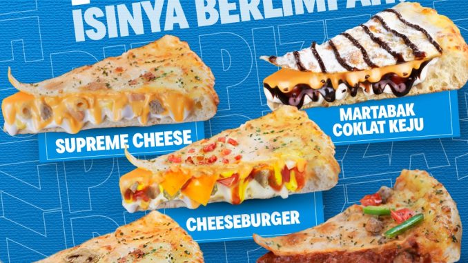 Promo Domino’s Pizza Pie Pizza 2 Medium Pizza Diskon 50% dengan isian lumer dan berlimpah