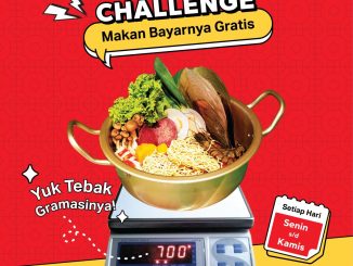 Promo Dragon Hot Pot M.B.G Challenge dengan kesempatan makanan gratis jika tebakan gramasi tepat.