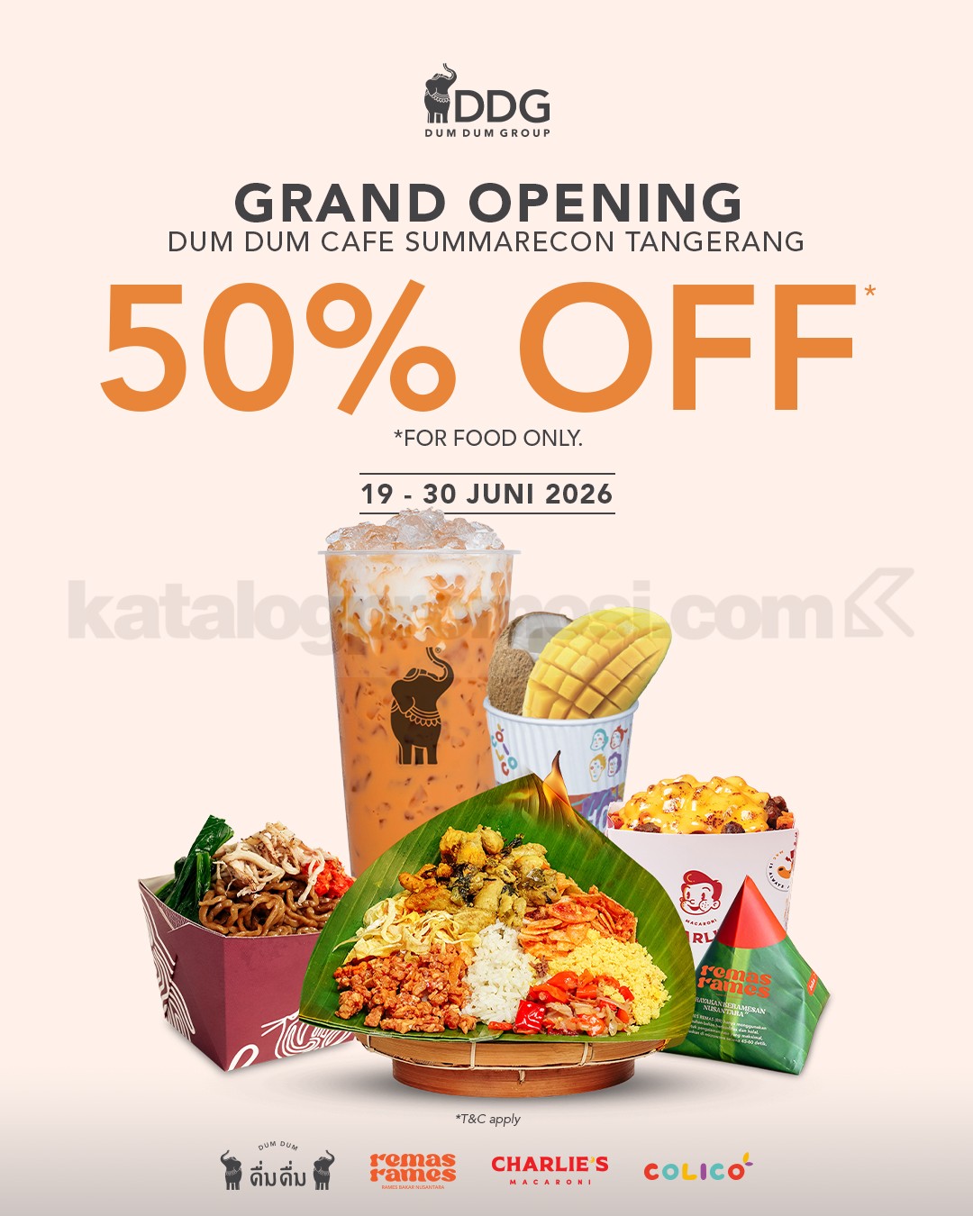 Promo Dum Dum Cafe Grand Opening Diskon 50% Promo Dum Dum Cafe Grand Opening Diskon 50% ALL FOOD Summarecon Tangerang