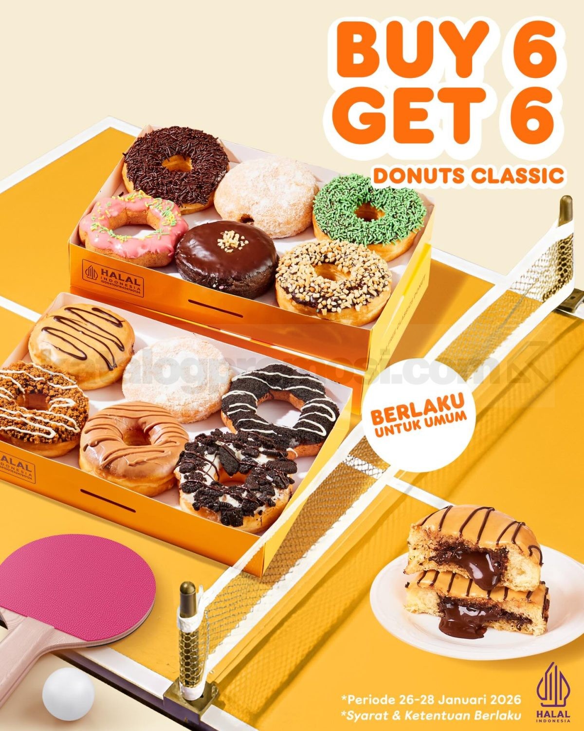 Promo Dunkin Payday Beli 6 Gratis 6 Donuts Promo DUNKIN Payday Beli 6 Gratis 6 Donuts periode 26 – 28 Januari 2026