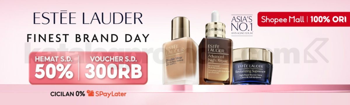 Promo Estée Lauder Finest Brand Day Diskon hingga 50% Promo Estée Lauder Finest Brand Day diskon hingga 50% di Shopee.