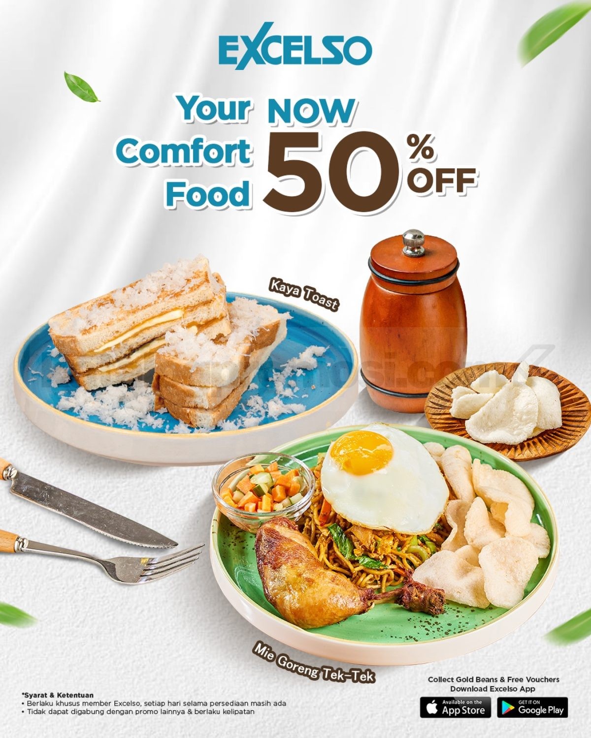 Promo Excelso Comfort Food Diskon 50% Promo Excelso Comfort Food Diskon 50% untuk toast dan mie tek-tek