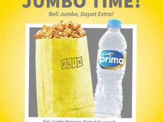Promo FLIX Cinema Beli Jumbo Popcorn Gratis Air Mineral Prima untuk pembelian popcorn jumbo