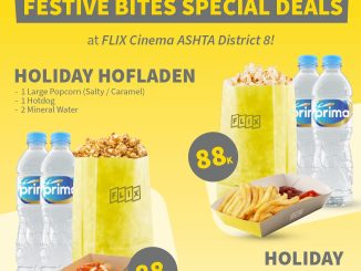 Promo FLIX Cinema Holiday Combo mulai Rp. 88.000 dengan paket popcorn besar, hotdog atau fries, minuman, dan AI Photo tertentu
