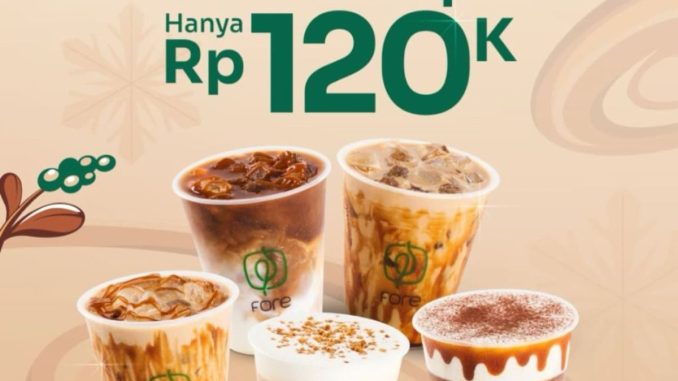 Promo Fore Coffee 12.12 Beli 5 Cups Rp. 120.000 1