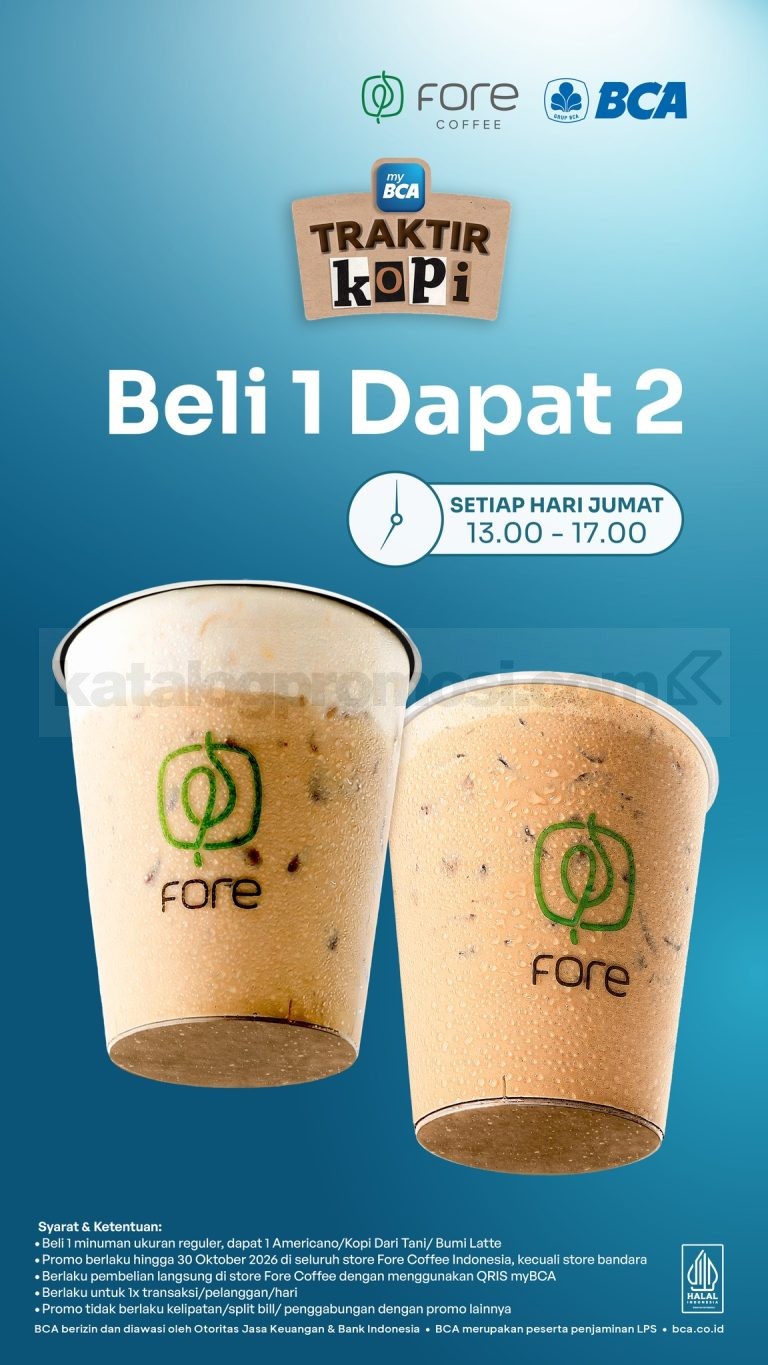 Promo Fore Coffee BCA Beli 1 Dapat 2 Pakai QRIS myBCA
