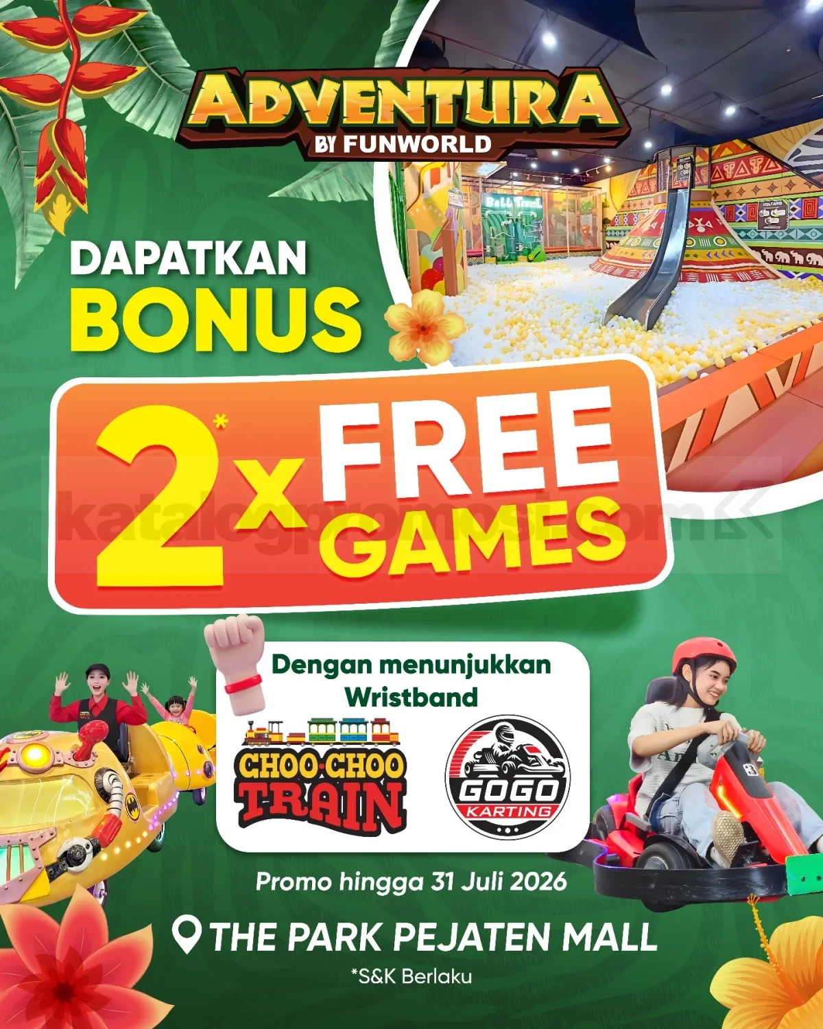 Promo Funworld Adventura Wristband Bonus 2 Games Promo Funworld Adventura Wristband Bonus 2 Games gratis 2 permainan Adventura