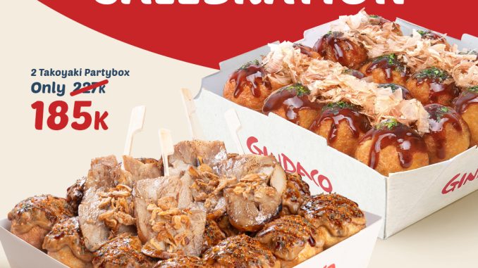 Promo Gindaco BCA 2 Takoyaki Partybox Rp. 185.000