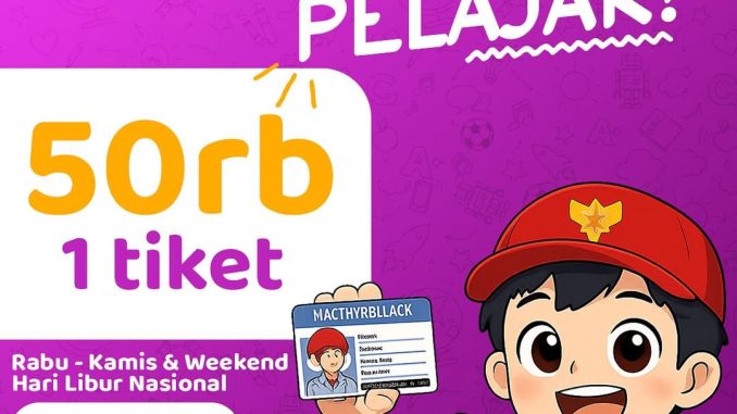 Promo Go! Wet Spesial Pelajar Tiket Rp. 50.000 untuk main seharian dengan kartu pelajar