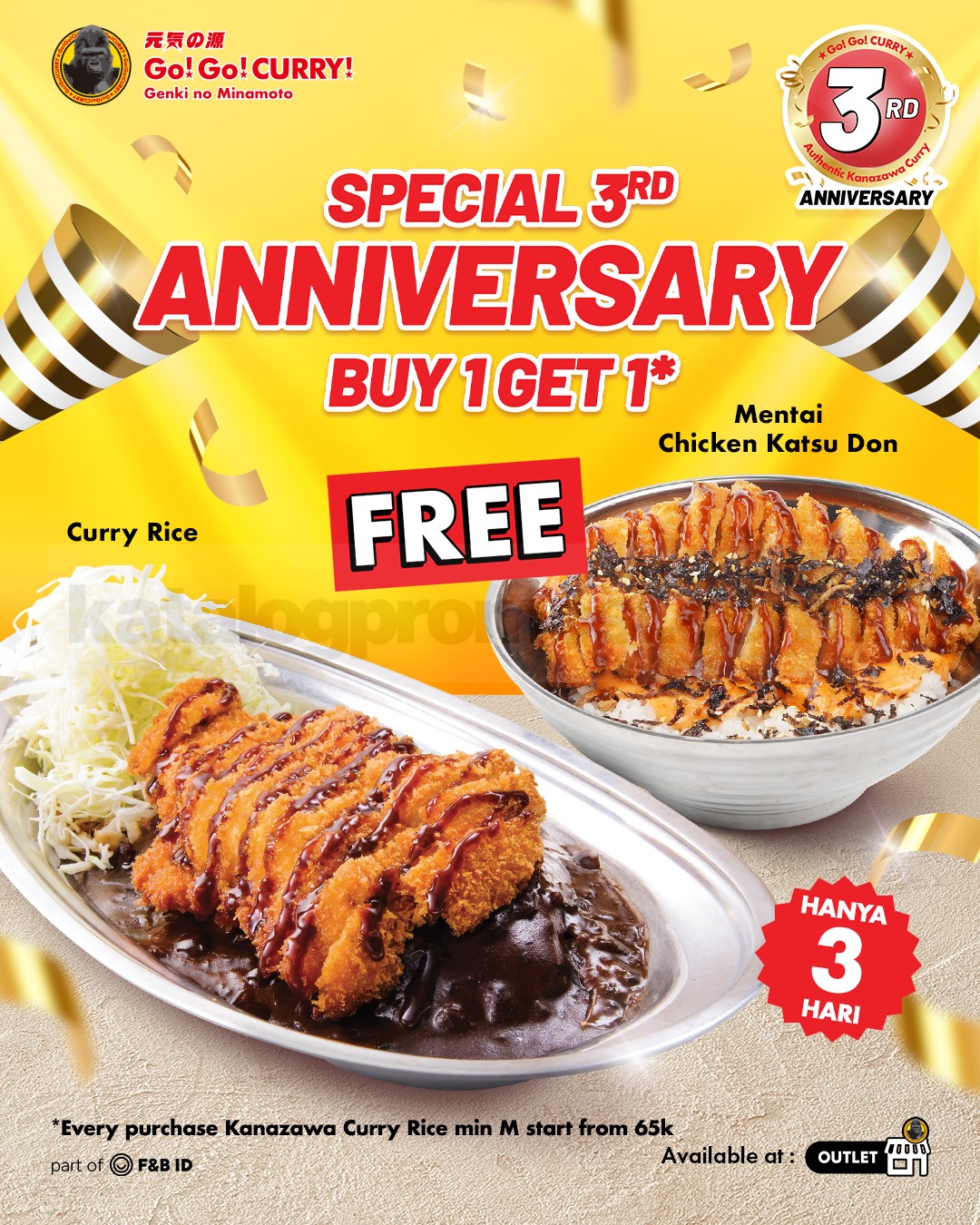 Promo Go! Go! CURRY 3rd Anniversary Beli 1 Gratis 1 Promo Go! Go! CURRY 3rd Anniversary Beli 1 Gratis 1 Kanazawa Curry Rice