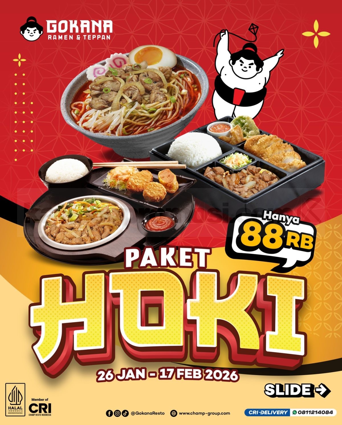 Promo GOKANA Paket HOKI Makan Berdua Rp. 88 ribu Promo GOKANA Paket HOKI Makan Berdua Rp. 88 ribu dengan menu Jepang lengkap
