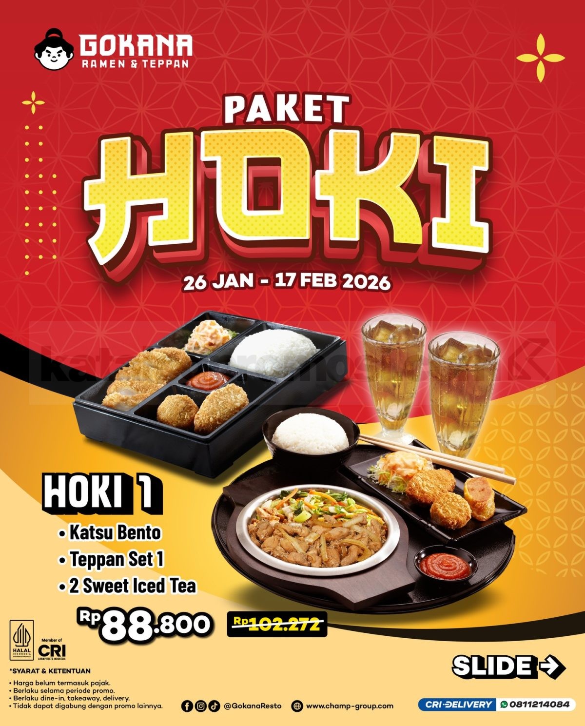 Promo GOKANA Paket HOKI Makan Berdua Rp. 88 ribu Promo GOKANA Paket HOKI Makan Berdua Rp. 88 ribu 1