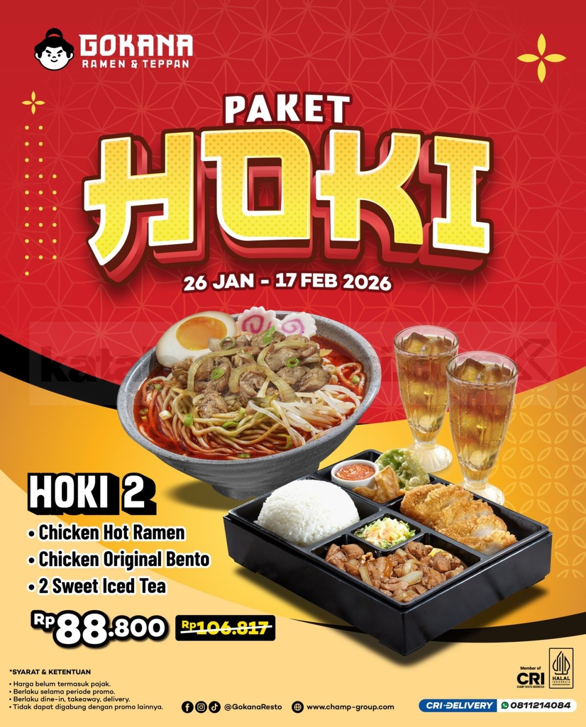 Promo GOKANA Paket HOKI Makan Berdua Rp. 88 ribu Promo GOKANA Paket HOKI Makan Berdua Rp. 88 ribu 2