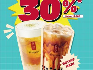 Promo Gong Cha Cashback 30% pakai QRIS blu dan kartu debit blu
