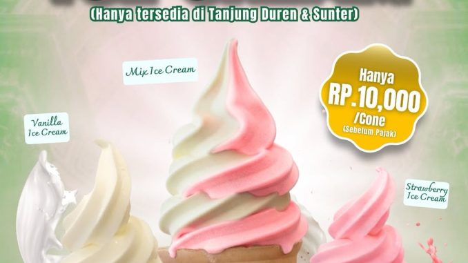 Promo Grand Wingheng Soft Ice Cream Rp. 10.000 varian vanilla strawberry dan mix di outlet tertentu