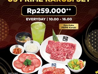 Promo Gyu-Kaku NEW! US Prime Karubi Set mulai Rp. 259.000++ paket lunch premium lengkap