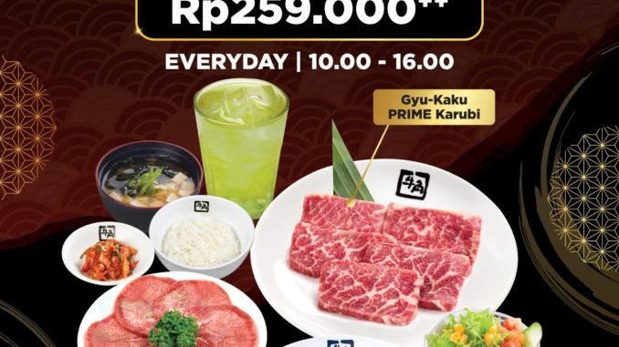 Promo Gyu-Kaku NEW! US Prime Karubi Set mulai Rp. 259.000++ paket lunch premium lengkap