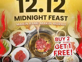 Promo Hanamasa 12.12 Midnight Feast Buy 2 Get 1 Free berlaku 12 Desember 2025 pukul 21.00–23.00 WIB di outlet tertentu.