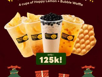 Promo Happy Lemon Paket 4 Minuman + Bubble Waffle Cuma Rp. 125.000 untuk nongkrong rame