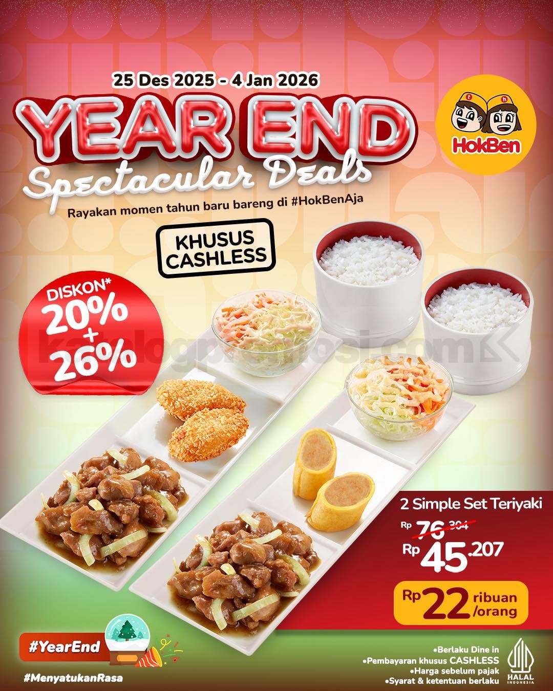 Promo HokBen Akhir Tahun Simple Set Teriyaki 22ribuan Promo HokBen Akhir Tahun Simple Set Teriyaki 22ribuan dine in cashless