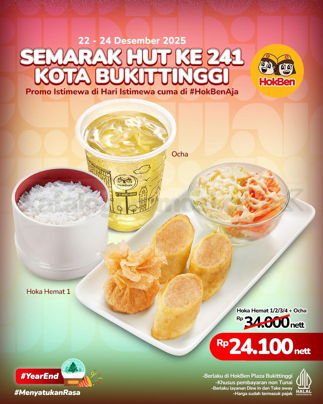 Promo HokBen HUT Kota Bukittinggi Hoka Hemat Rp. 24.100 Promo HokBen HUT Kota Bukittinggi Hoka Hemat Rp. 24.100 dengan ocha