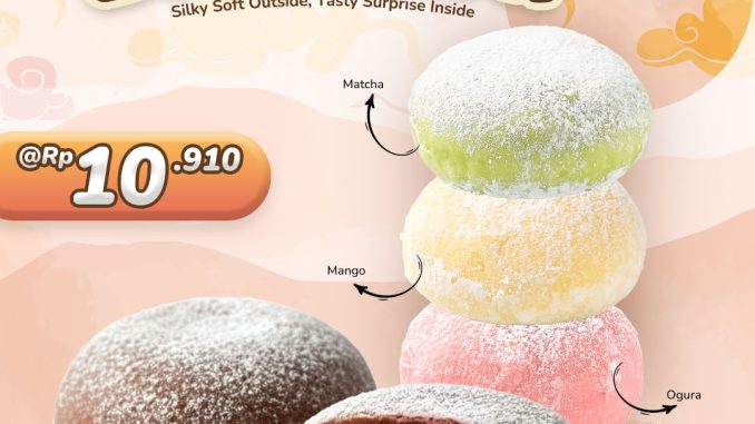 Promo HokBen NEW Daifuku Rp. 10.910 dengan empat varian rasa Chocolate, Ogura, Mango, Matcha