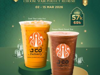 Promo JCO Double Delight Minuman Due Rp. 57.000 paket dua minuman delivery Maret 2026